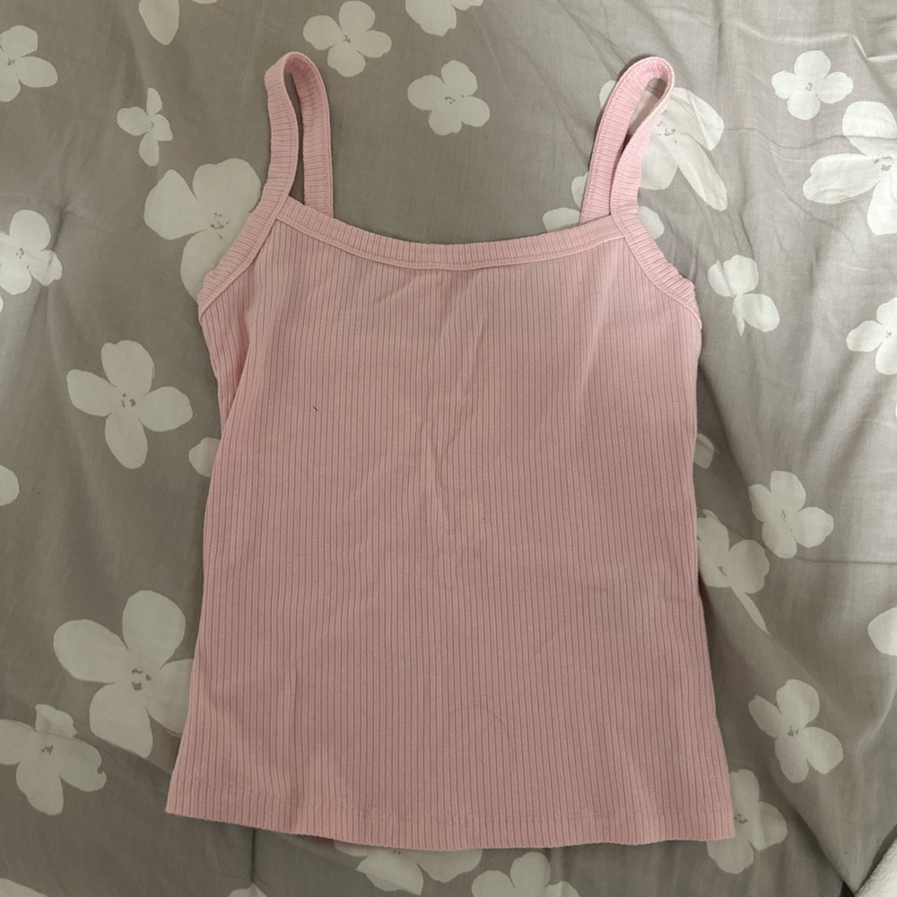 Garage Pink Ribbed Tank Top